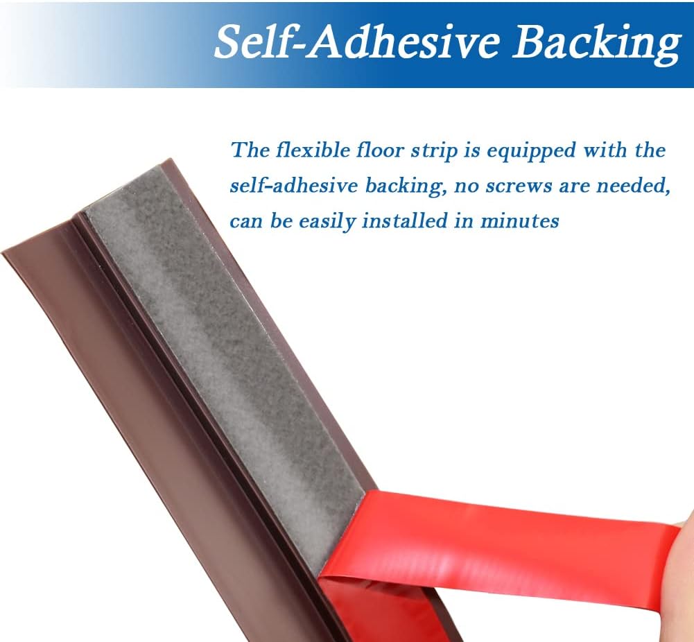 Floor Transition Strip Self Adhesive Carpet & Flooring Transitions Edging Trim Strip PVC Threshold Transitions Suitable for Threshold Height Less Than 5mm (10Ft, Black Walnut)