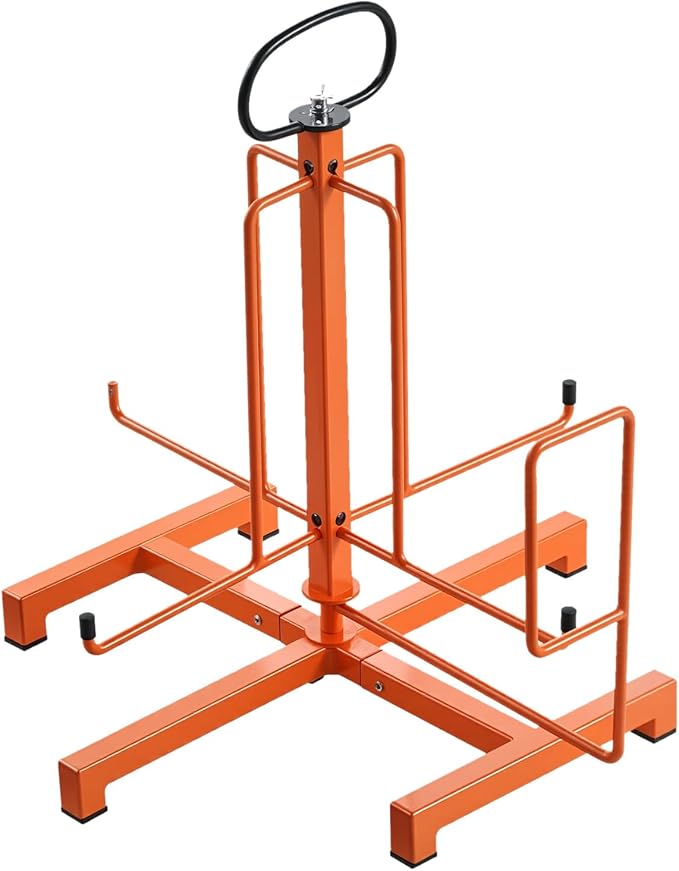 VEVOR Cable Dispenser, Floor or Stud Mounted, Wire Spool Rack, Portable Wire Rack Dispenser with Anti-Slip Metal Handle for Wiring Transport, Swivel Eyelet, for Electrical, Industrial and Retail Use