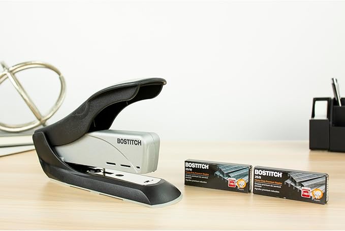 Bostitch Office inHANCE Heavy Duty Stapler, 65-Sheet Capacity, Black/Silver