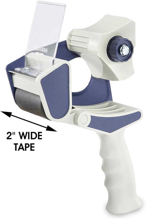 Uline Industrial Plus Shipping Packaging Tape with Top Gun Dispenser, with Two 2 Inches X 55 Yd