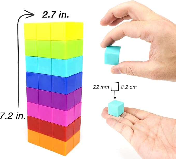 BrainSpark 48PCS Multi-Color DigitBlocks Magnetic Building Cubes STEM Montessori Magnet Blocks for Kids, Educational Building Block Construction Toy Set for Boys & Girls Ages 3-9