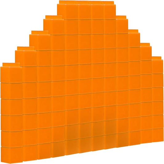 200 Pcs Orange Linking Cubes for Math Counting Cubes Manipulatives Plastic Counting Block Manipulative Classroom Learning Supplies for Educational Preschool Activities Boy Girl (Orange)