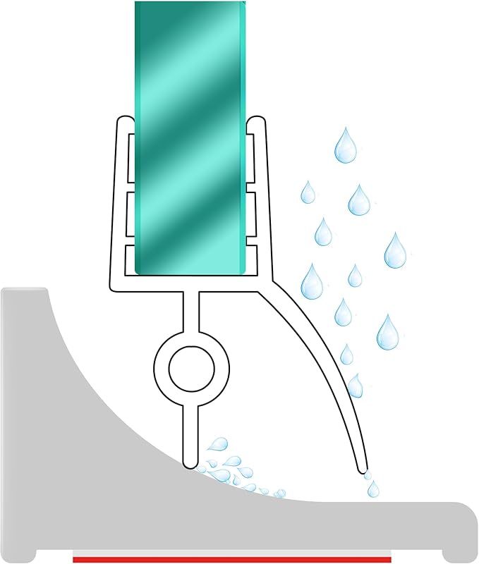 39Inch Shower Threshold Water Dam, Self-Adhesive Silicone Shower Barrier Water Stopper Shower Door Bottom Seal Strip Shower Splash Guard for Bathroom Kitchen Bathtub
