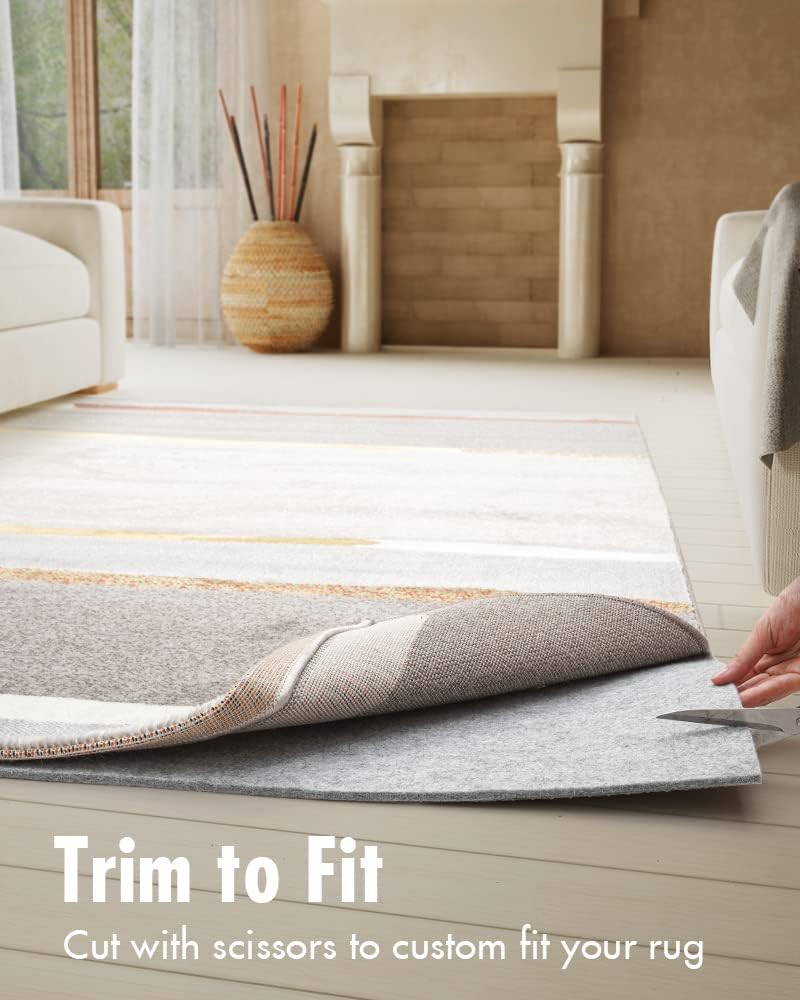 Non Slip Rug Pad Gripper - 2.6x8 Feet 1/4” Extra Thick Felt Under Rug for Area Rugs and Hardwood Floors,Super Cushioned Non Skid Carpet Padding