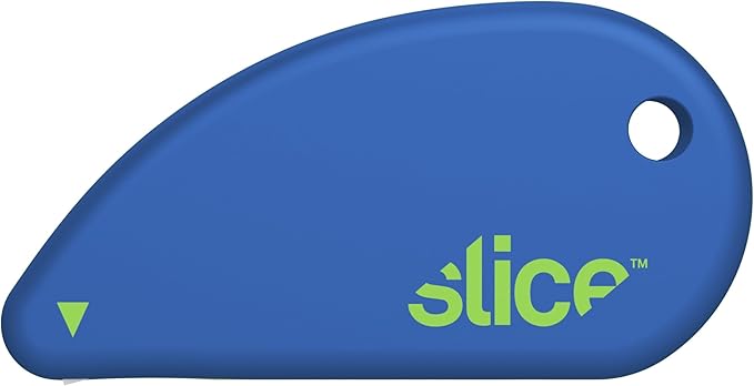 Slice Micro Safety Cutter | Safe Ceramic Box Cutter Lasting 11x Longer than Metal | Keychain Box Opener | Combo Pack | Blue + Orange