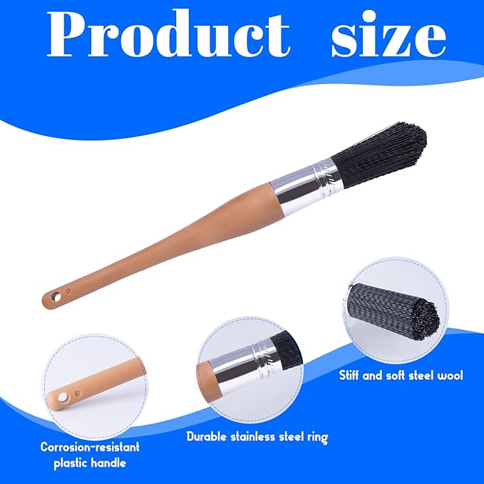 Wesquer Parts Cleaning Brush Home and Auto Use Parts Cleaner Brush Solvent Brush for Cleaning Auto Engine Parts, Clean Motors, Metal Parts, Machinery (Balck 2pcs)