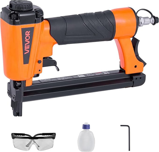 VEVOR Pneumatic Staple Gun, 20 Gauge T50 Pneumatic Upholstery Stapler for 7/16" Crown 5/32"-5/8" Length Staples, 70-110 PSI Air Staple Gun for Woodworking, Upholstering, Fabric, Crafts, DIY Projects