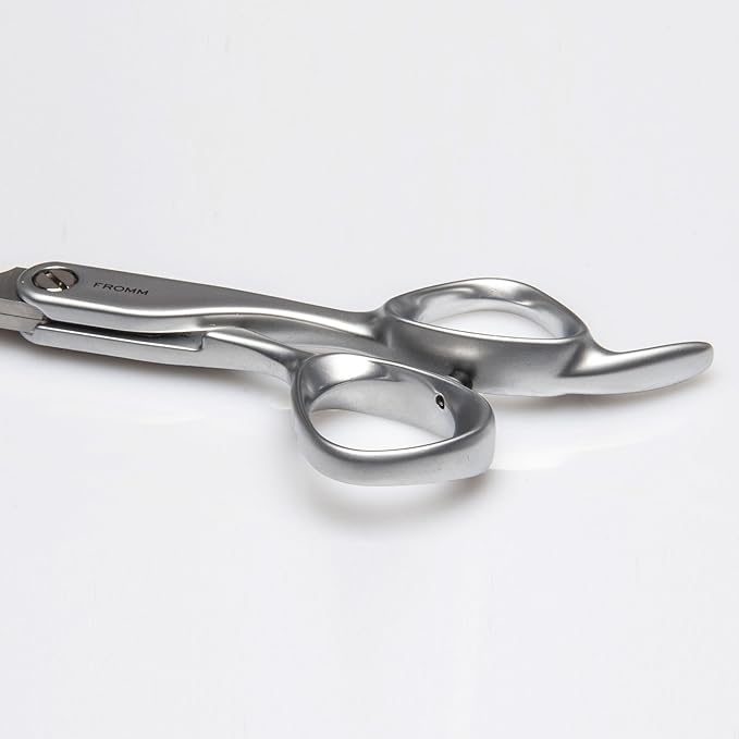 Fromm Professional Transform 5.75" Extra Smooth Hair Cutting Shears on Wet & Dry Hair in Matte Silver Japanese Steel Scissors with Beveled Blade for Experienced & Expert Stylists