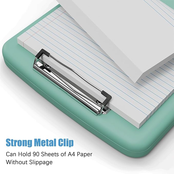 Hongri Clipboard with Storage with Pen Holder, Folder Nursing Clip Board 8.5 x 11 Foilo-Side Opening, High Capacity, Light Weight for Teachers, Classroom. Size 14 x 9.6 x 1.2 in(Green)