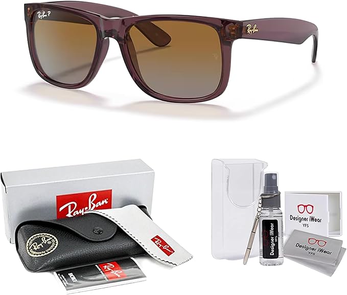 Ray-Ban RB4165 JUSTIN Sunglasses For Men For Women+BUNDLE with ACCESSORY EYEWEAR KIT