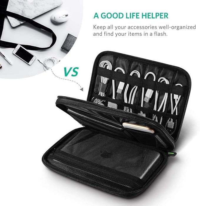 UGREEN Electronics Cable Organizer Bundle with Travel Case