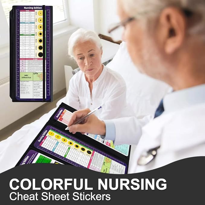 Vuzvuv Nursing Clipboard Foldable,Black Nurse Pocket Clipboard 3 Layers with Nursing Medical Edition Cheat Sheets, Foldable Nurse Clip Boards Notepad for Students, Nurses, Doctors and Medical Staff