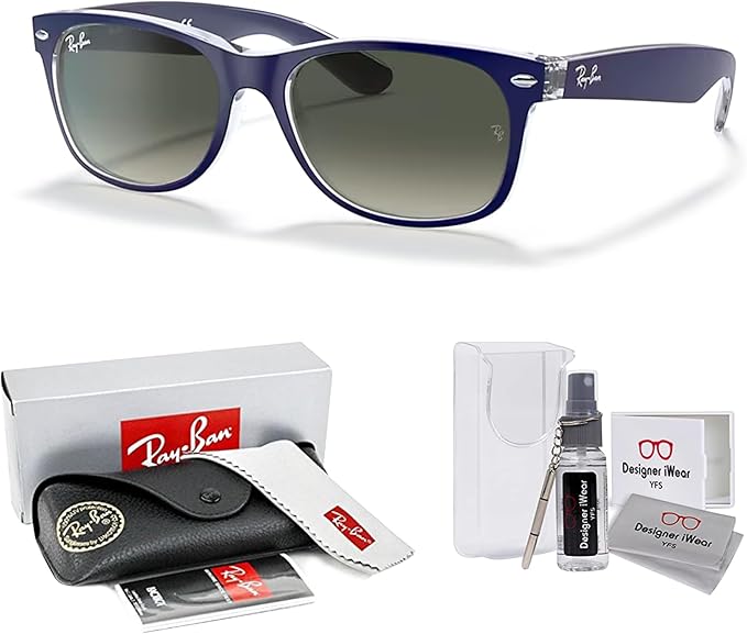 Ray-Ban RB2132 NEW WAYFARER 55MM Square Sunglasses For Men For Women +BUNDLE with ACCESSORY EYEWEAR KIT