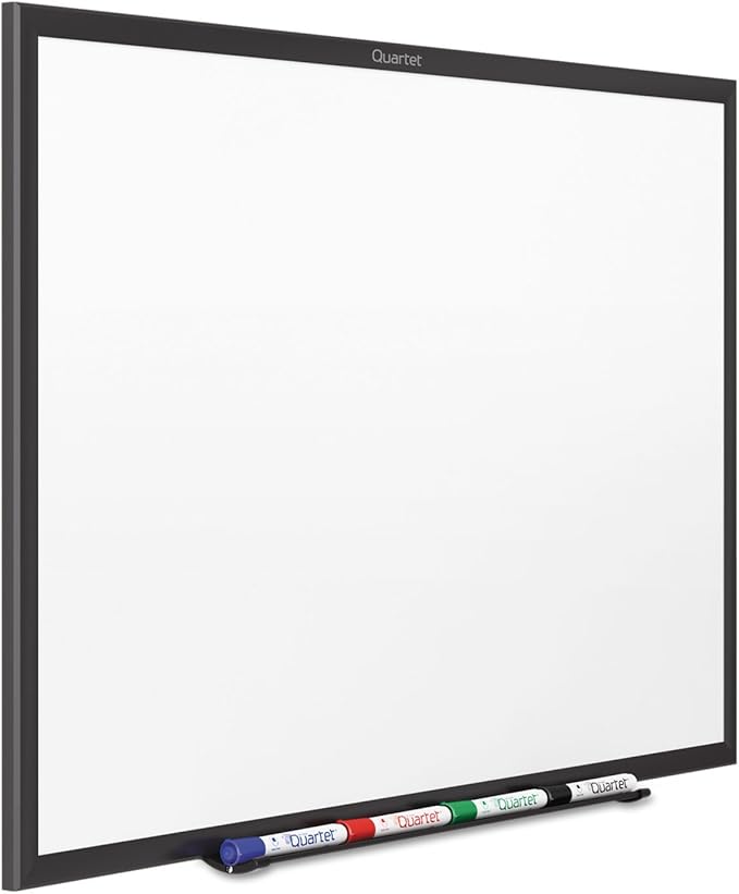Quartet Magnetic Dry Erase White Board, 60"W x 36"H Whiteboard, Nano-Clean Surface Resists Ink Stains, Black Aluminum Frame (SM535B)