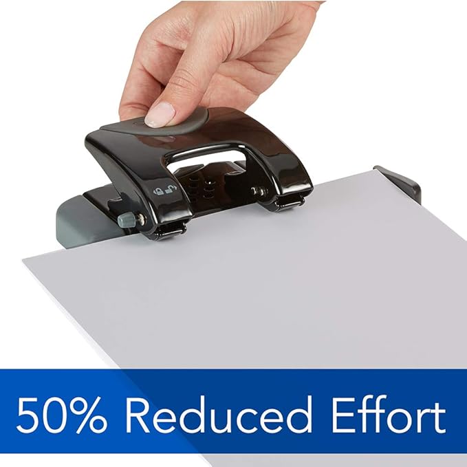 Swingline 2 Hole Punch, Hole Puncher, SmartTouch with Edge Guide, 20 Sheet Punch Capacity, Low Force Required, Black/Gray, 6 Pack (74135CS)