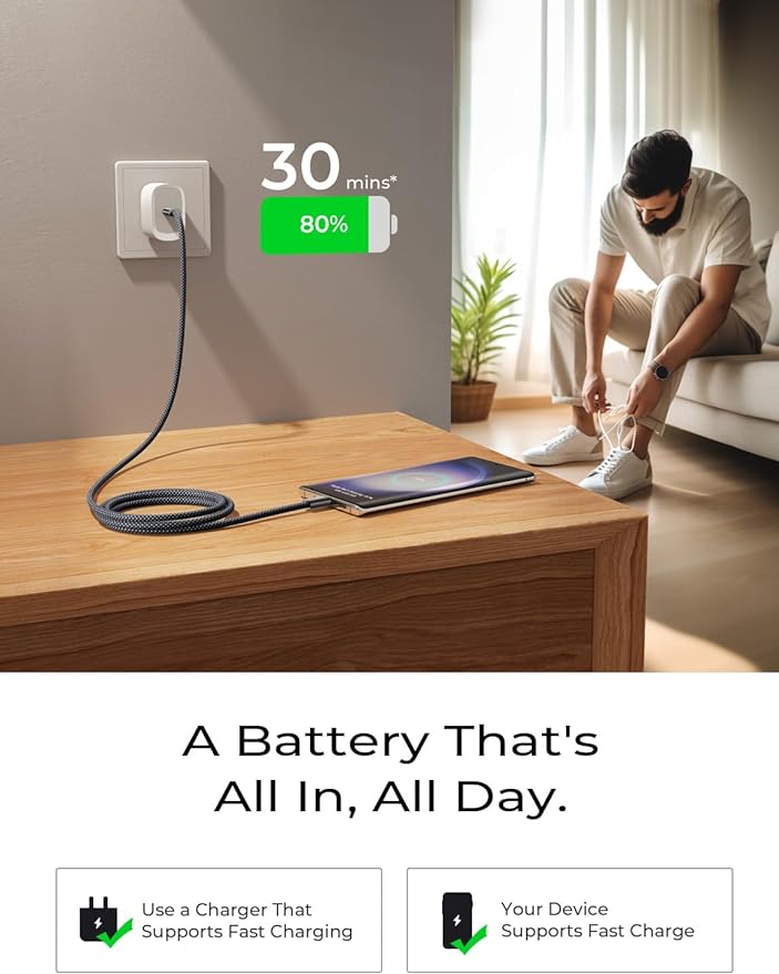 LISEN 5 Pack USB C Cable 60W Fast Charging Cable & 8 Pack Magnetic Cable Organizer Under Desk Convenient Storage and Ultra-Fast Charging Set