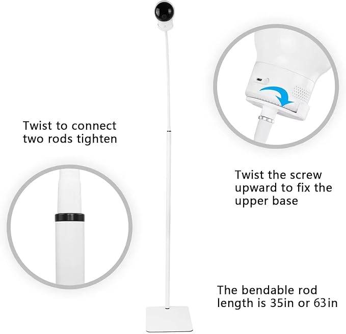 HOLACA 35 inch or 63 inch Floor Stand for Hellobaby, Infant Optics DXR-8/8 Pro, eufy, Vava/Hipp and Nooie Baby Monitor,Owlet and Motorola Baby Monitor, for Any Other Cameras with 1/4 Screw Mount