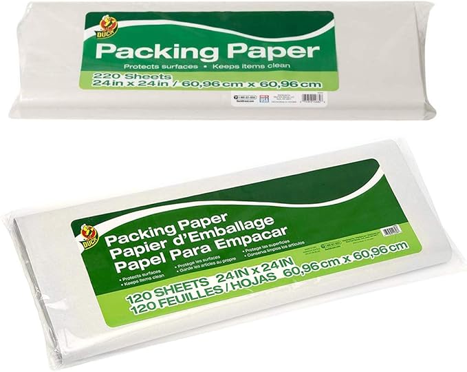 Duck Brand Packing Paper, 24 Inch x 24 Inch Sheets, White (1139951), 120 Count