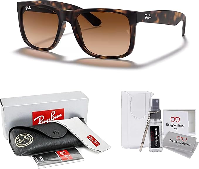 Ray-Ban RB4165 JUSTIN Sunglasses For Men For Women+BUNDLE with ACCESSORY EYEWEAR KIT