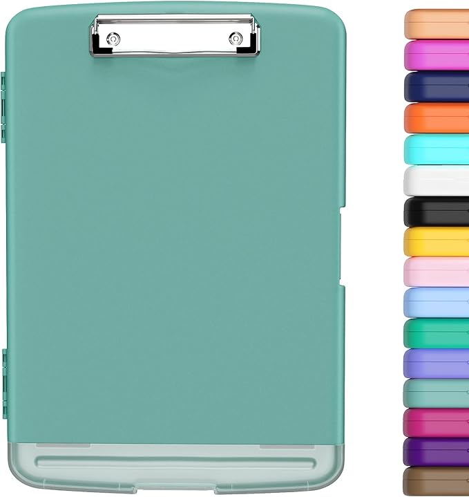 Hongri Clipboard with Storage with Pen Holder, Folder Nursing Clip Board 8.5 x 11 Foilo-Side Opening, High Capacity, Light Weight for Teachers, Classroom. Size 14 x 9.6 x 1.2 in(Green)