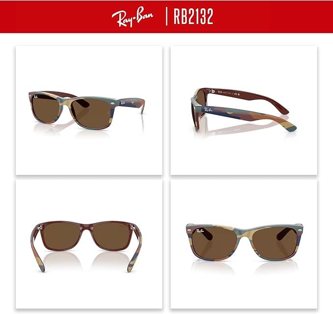 Ray-Ban RB2132 NEW WAYFARER 55MM Square Sunglasses For Men For Women +BUNDLE with ACCESSORY EYEWEAR KIT