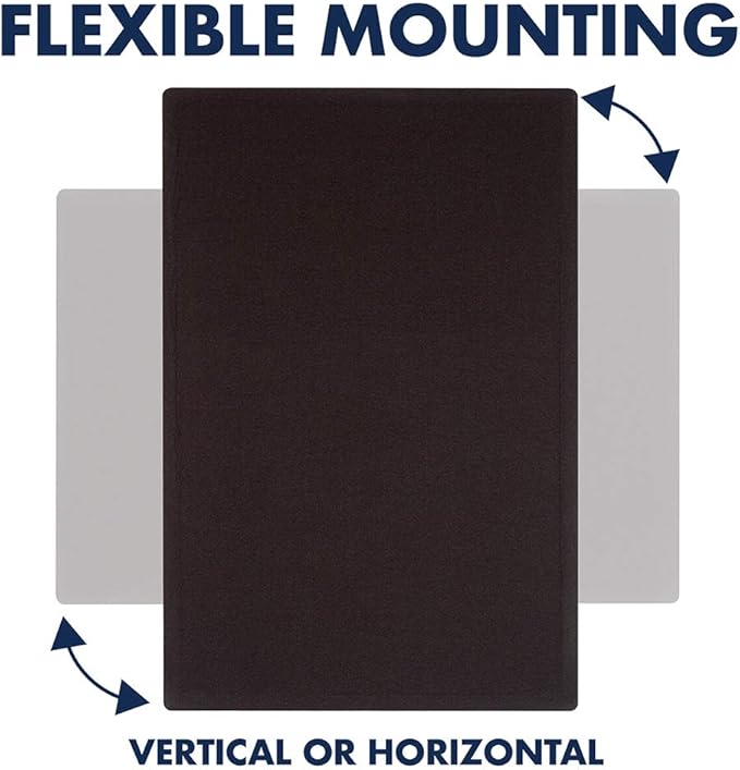 Quartet Bulletin Board, Fabric, 3' x 2', Frameless, High-Density Fiberboard, Oval Office, Black (7683BK)