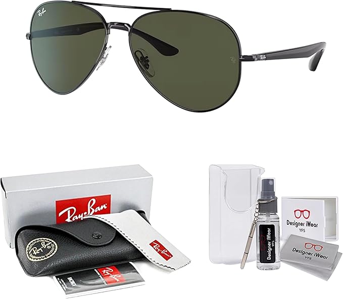 Ray-Ban RB3675 Aviator Sunglasses for Men for Women +BUNDLE with ACCESSORY EYEWEAR KIT