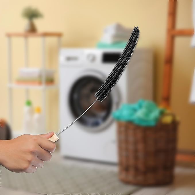 2-Pack Dryer Exhaust Cleaner Kit Vent Trap Cleaner, Long Flexible Refrigerator Coil Brush and Vacuum Brush.