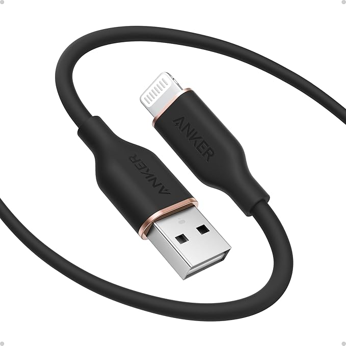 Anker Flow USB A to Lightning Cable, Durable Charging Cord for iPhone 14/13, AirPods, and More (Cord Organizer Included)(6FT, USB 2.0)