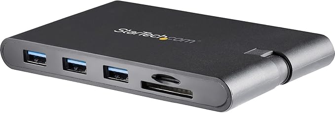 StarTech.com USB C Multiport Adapter - USB Type-C Mini Dock with HDMI 4K or VGA 1080p Video - 100W Power Delivery Passthrough, 3-port USB 3.0 Hub, GbE, SD & MicroSD - Laptop Travel Dock (DKT30CHVSCPD)