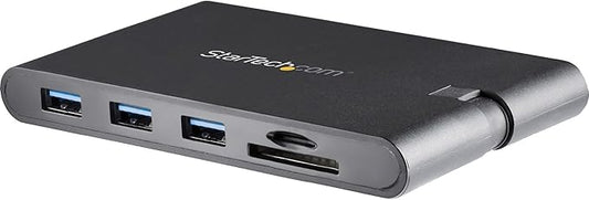 StarTech.com USB C Multiport Adapter - USB Type-C Mini Dock with HDMI 4K or VGA 1080p Video - 100W Power Delivery Passthrough, 3-port USB 3.0 Hub, GbE, SD & MicroSD - Laptop Travel Dock (DKT30CHVSCPD)