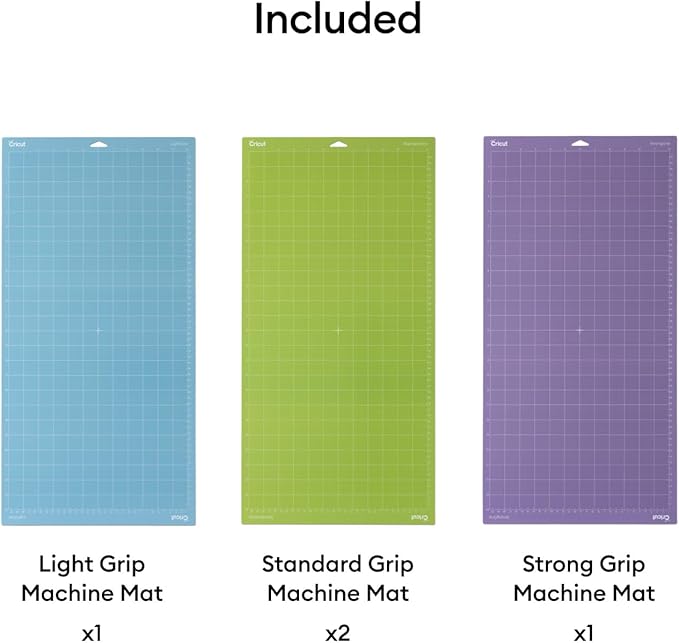 Cricut Cutting Mat Variety Pack (4 Count, 12in x 24in) - for Explore & Maker Machines - Includes 2 StandardGrip, 1 LightGrip, 1 StrongGrip