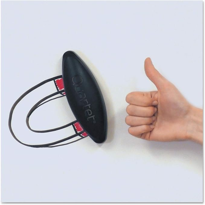 Quartet Eraser, 2-in-1, Whiteboard/Chalkboard, Magnetic, 6-1/2"x1-3/8", Oval, Black (BFEB2)