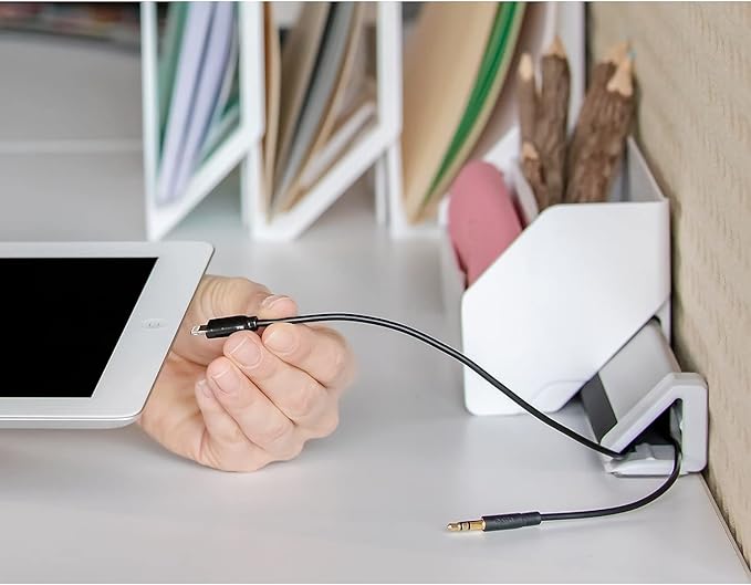 Bostitch Office Konnect 5-Piece Desktop Organizer Kit, Includes Cable Management Rail, Charging Phone Dock, Tape Dispenser, Sticky Notes, Storage Bin, White (KT-CKIT1-WHITE)