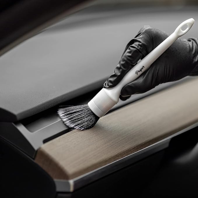 Car Detailing Brush Set, Premium Quality Ultra Soft Bristles, Clean Auto Interior (Leather Seats, Air Vents) or Exterior (Wheels, Paint, Emblems) Detail Brushes Car Detailing (2 Pack)