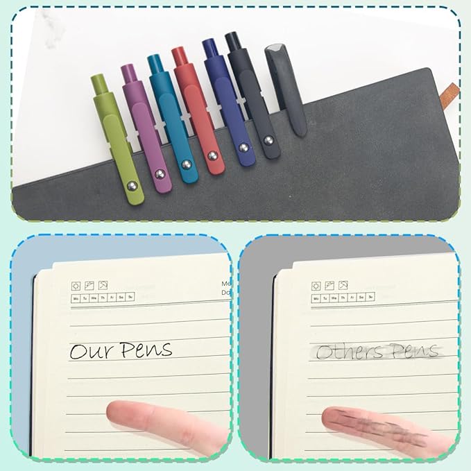 Gel Pens 6-Pack Quick-Dry Smudge-Resistant Ink, Writing Tools for School, Office, Creative Projects | Aesthetic Gift Set for Students/Teachers/Nurses/Professionals (Vintage-6PCS)