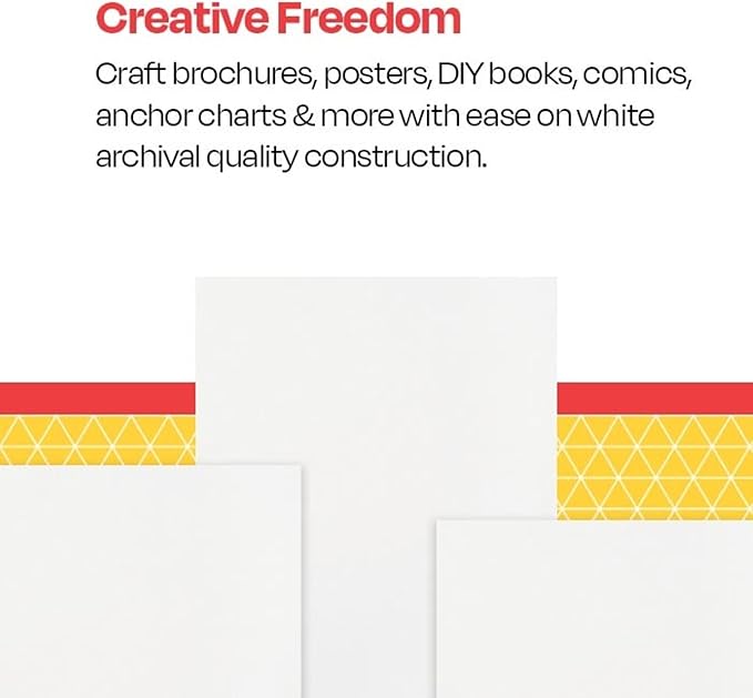 School Smart Folding Bristol Tagboard, 12 x 18 Inches, White, Pack of 100