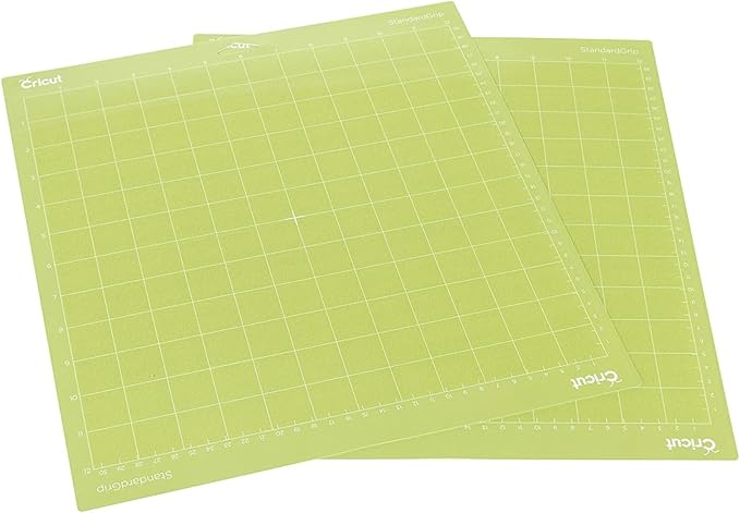 Cricut StandardGrip Machine Mats 12in x 12in, Reusable Cutting Mats for Crafts with Protective Film, Use with Cardstock, Iron On, Vinyl and More, Compatible with Cricut Explore & Maker (2 Count)