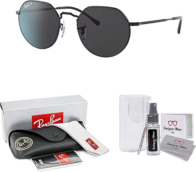 Ray-Ban Jack RB3565 Rounded Hexagonal Sunglasses for Men for Women +BUNDLE with ACCESSORY EYEWEAR KIT