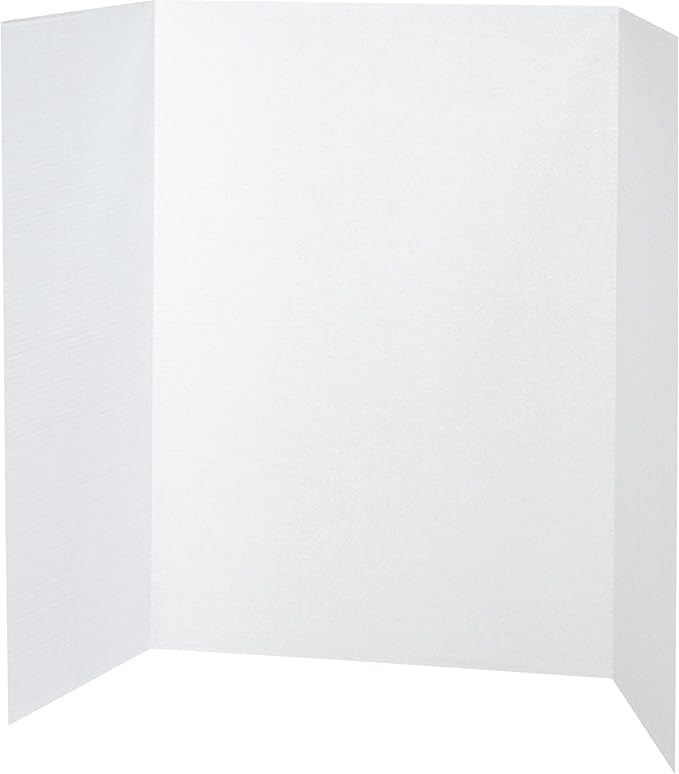 Pacon Tri-Fold Presentation Board, 40"X28", Pack of 8, White,