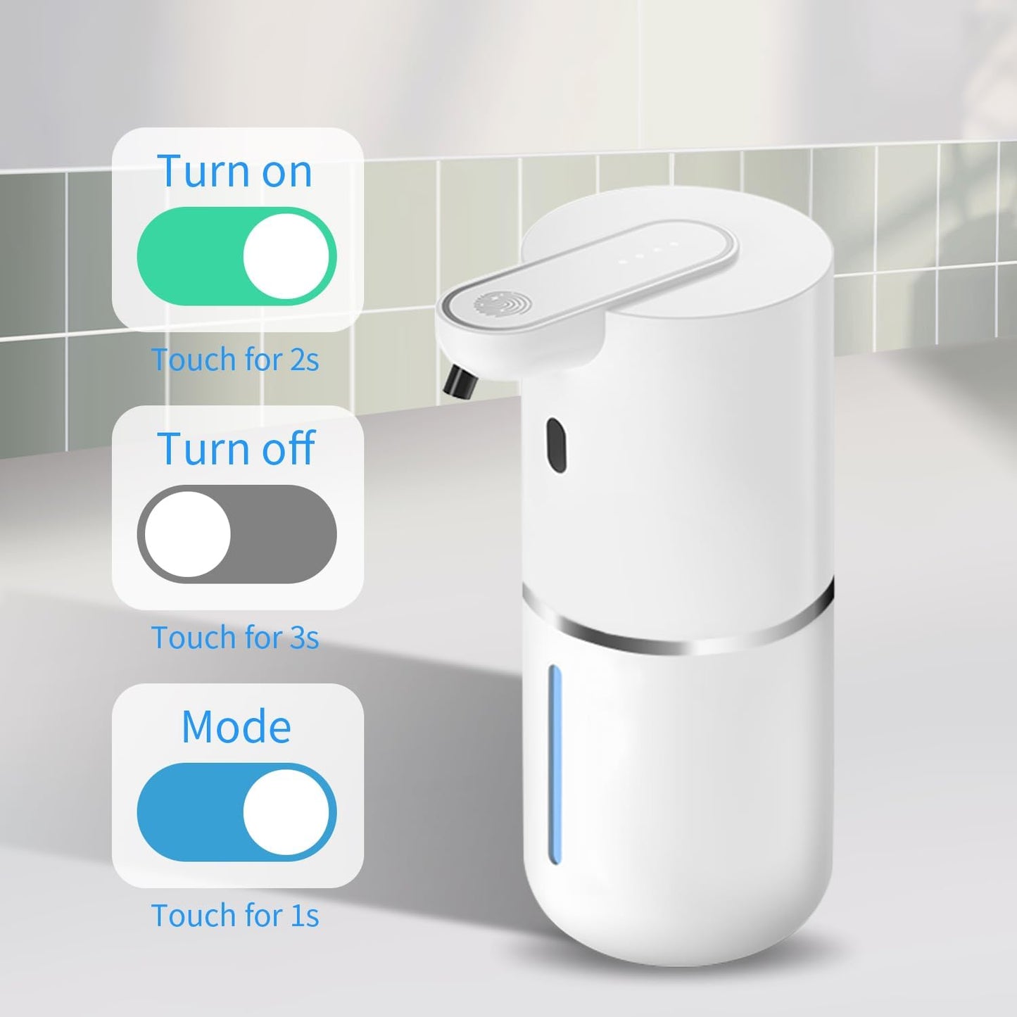 Automatic Liquid Soap Dispenser Bathroom Kitchen, Dish Liquid Soap for Body Shampoo Shower,Gel Hand Free Liquid Wall Mount Touchless Soap Dispenser with 380ml Auto Liquid Dispenser Sylfu