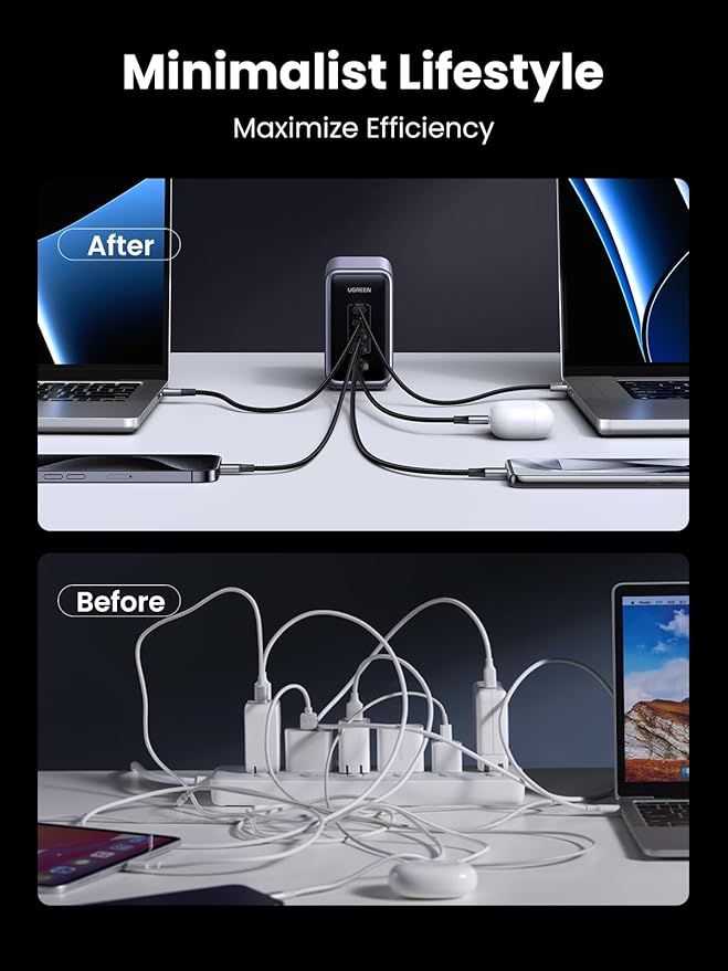 UGREEN Nexode 300W GaN Charging Station, 5-Port 140W Max Desktop Charger Compatible with MacBook Pro/Air, Dell XPS, iPhone 17/16/15 Series, Galaxy S25/S24, Pixel 10/9, iPad Air/Pro, Steam Deck