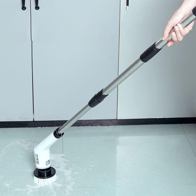 Floor Cleaning Brush - 9 in 1 Long Handle Tile Scrubber, Non-Slip Extendable Bathroom Scraper, Multifunctional Grout Cleaner | Home Kitchen Outdoor Garage Wall Bathtub Floor Cleaning Tool