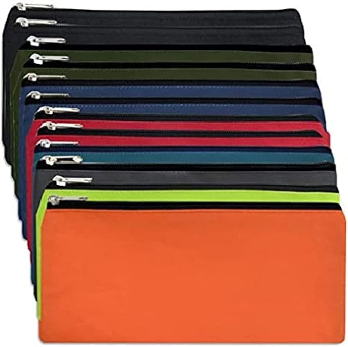 Trail maker Bulk Pencil Case Bags Bundle with Zipper for Kids, School, Offices | Colorful Pencil Pouches in Bulk Packs