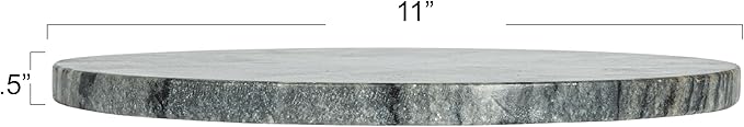 Creative Co-Op Round Marble Charcuterie or Cutting Board, Grey