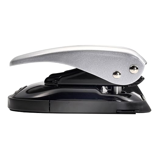 Bostitch Office EZ Squeeze Reduced Effort 2-Hole Punch, 2 Sheets, Locking Handle, Silver (231)