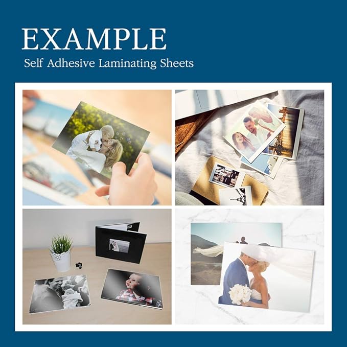 Self Adhesive Laminating Sheets 12.3x17.1 inch, 100 Pack, 4mil Thickness, No-Machine Needed, QuickPeel, Instashield, Stick&GO (100 Sheets, Letter Size 4mil)