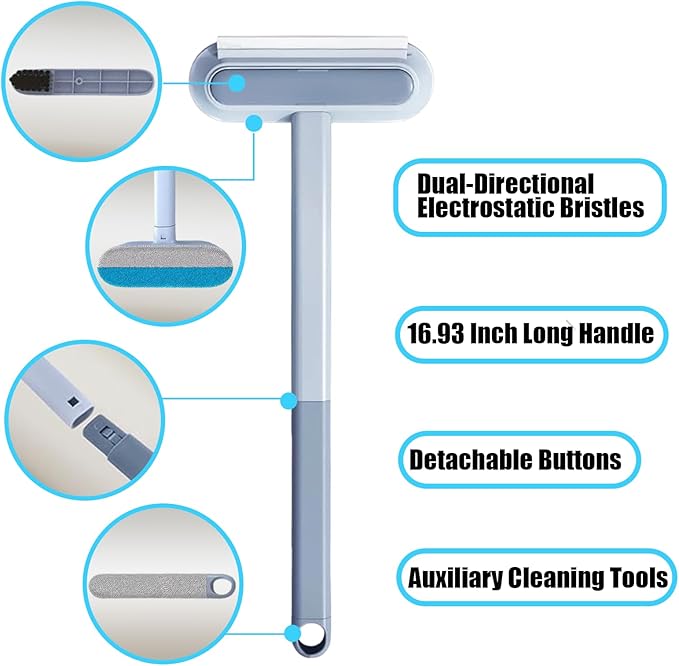 Pet Hair Removal Glove for Dogs & Cats, Newly Upgraded Reusable Electrostatic Pet Hair Remover, Gentle Effective Portable Magic Brush Pet Hair Tool for Clothes, Furniture, Carpet, Car Seats