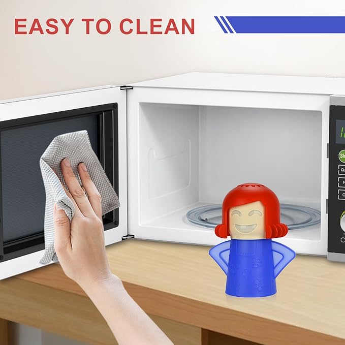 Asltw Angry Mom Microwave Oven Steam Cleaner, Clever Mama Microwave Cleaner, the Fun and Easy Way to Steam Clean Your Microwave, Cut Cleaning Time by Half (Blue)