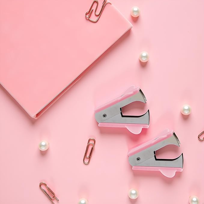2Pcs Pink Stapler Removal Tool, Stapler Removals Puller Tool, Wear-Resistant Remover Tool with Non-Slip Handle, Staple Puller Tool Supplies for Students, School, Home, Teachers Staple Removers